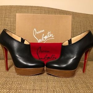 Christian Louboutin Black Platform Booties size 7
